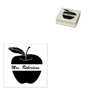 Sello De Caucho Maestros Personalizado Apple Rubber Stamp