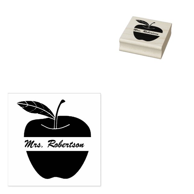Sello De Caucho Maestros Personalizado Apple Rubber Stamp (Sellado)