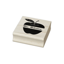 Sello De Caucho Maestros Personalizado Apple Rubber Stamp