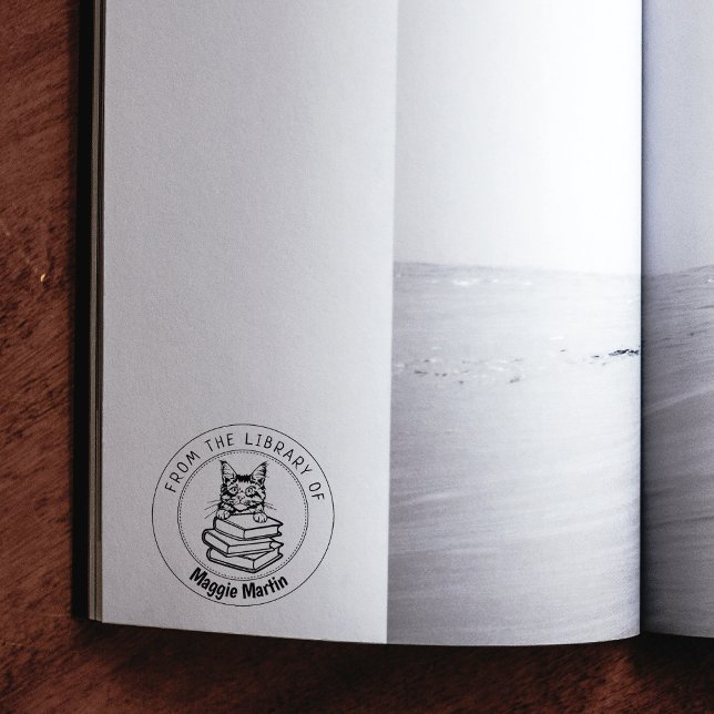 Sello De Caucho Maine Coon Cat, libro de la biblioteca de (Subido por el creador)