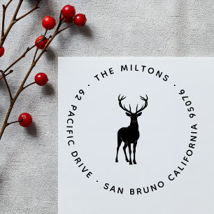 Sello De Caucho Majestic Stag Elegant Family Name Return Address