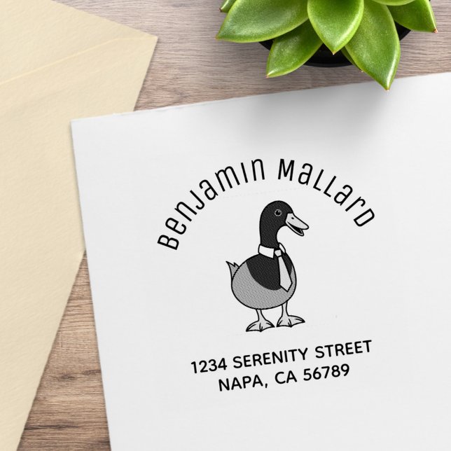 Sello De Caucho Mallard Duck Collar Necktie Arch Address (Subido por el creador)