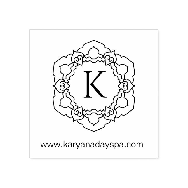 Sello De Caucho Mandala Monograma Spa exótico Beauty Henna (Impresión)