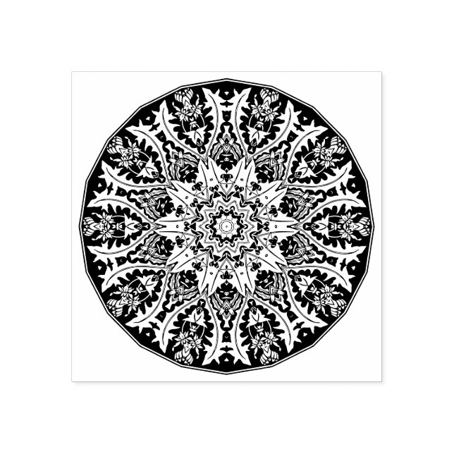 Sello De Caucho Mandala ornamental (Impresión)