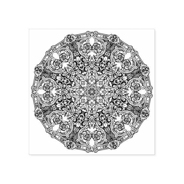 Sello De Caucho Mandala ornamental (Impresión)