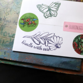 Sello De Caucho Manejar con Cuidados arte de la margarita Susan de