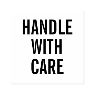 Sello De Caucho Mango de texto simple con precinto de goma