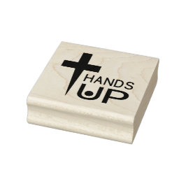 Sello De Caucho Manos arriba