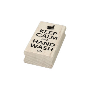Sello De Caucho Mantener La Calma Y El Lavado De Mano En La Gripe