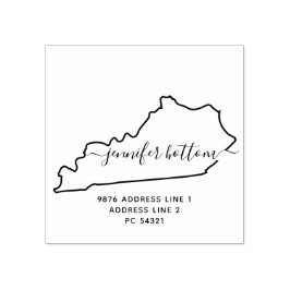Sello De Caucho mapa de Kentucky dirección de devolución familiar