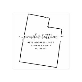 Sello De Caucho Mapa de Utah Dirección de devolución de familia