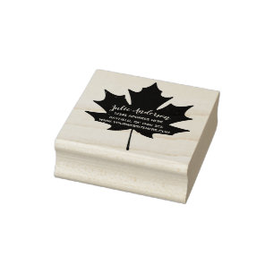 Sello De Caucho Maple Leaf Dirección de devolución canadiense Wood