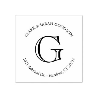 Sello De Caucho Marca clásica de dirección de retorno de monograma