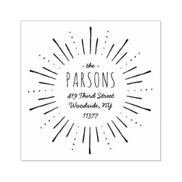 Sello De Caucho Marca de dirección de monograma de arranque