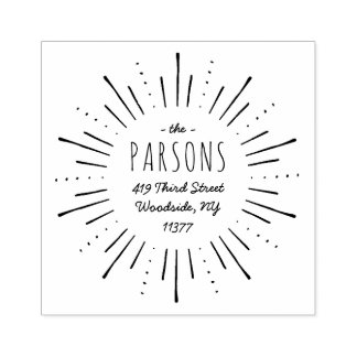 Sello De Caucho Marca de dirección de monograma de arranque