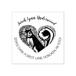 Sello De Caucho marca de dirección de retorno de corazón de ardill