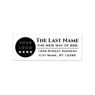 Sello De Caucho Marca de dirección RSVP del nombre de empresa del
