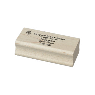 Sello De Caucho marca de nombre y de dirección del motivo del Rosa