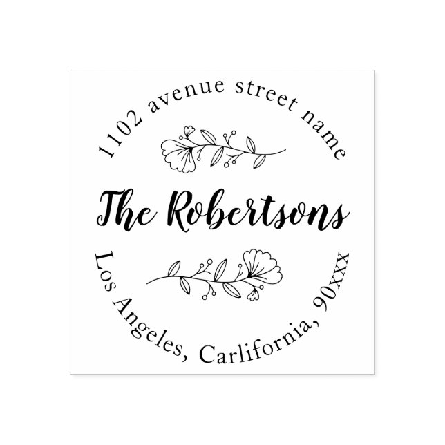 Sello De Caucho marca de nombre y dirección personalizada (Impresión)