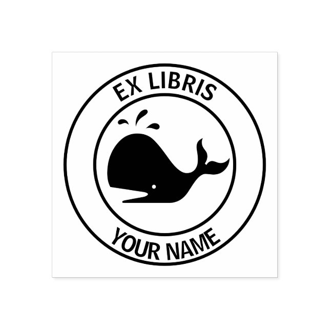 Sello De Caucho Marcador de ballenas ex libris (Impresión)