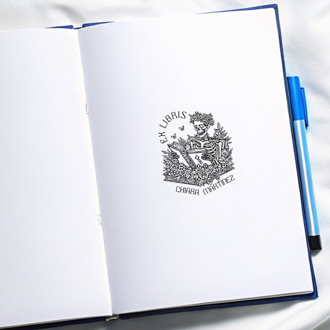 Sello De Caucho Marcador de cráneo de ex lubris personalizado (Subido por el creador)