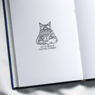 Sello De Caucho Marcador de lectura de gatos vintage