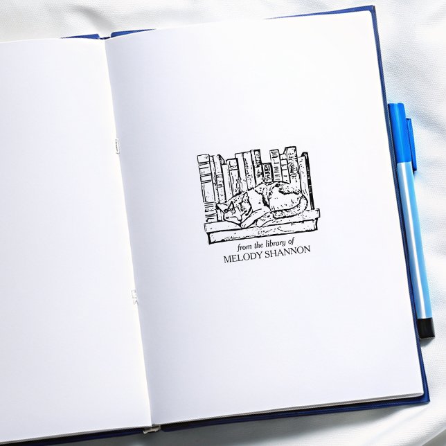 Sello De Caucho Marcador de libros de gatos de cosecha de vintage (Subido por el creador)