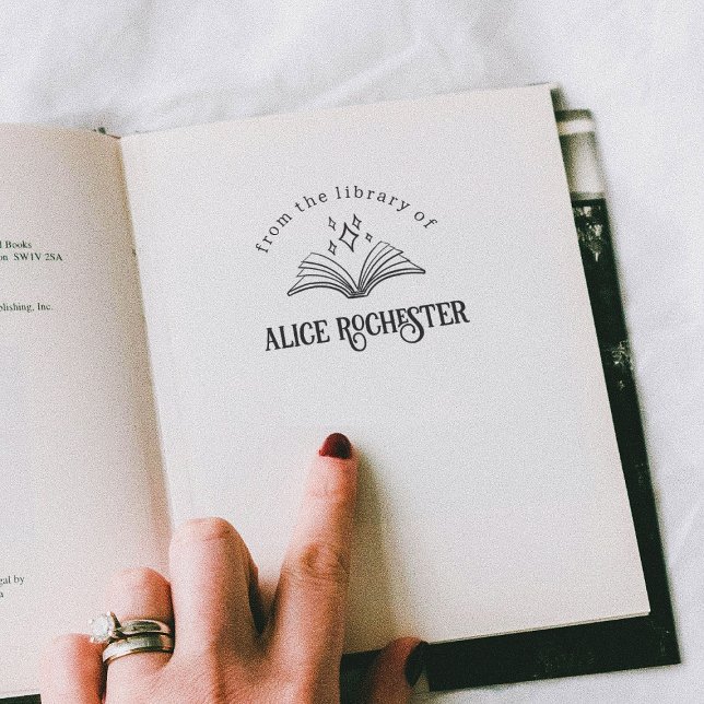 Sello De Caucho Marcador de nombre personalizado de biblioteca per (Stamp Mock-up)