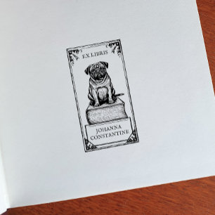 Sello De Caucho Marcador de pug de personalizable