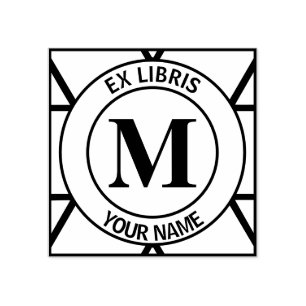 Sello De Caucho Marcador Ex libris Monograma