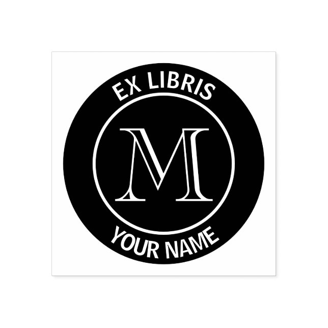 Sello De Caucho Marcador Ex libris Monograma (Impresión)