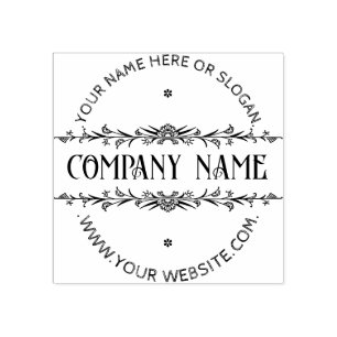 Sello De Caucho MARCO BOTÁNICO MODERNO Logotipo de negocio persona