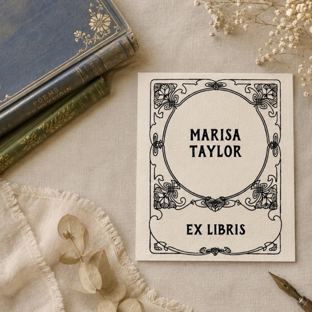 Sello De Caucho Marco de art nouveau ex libris (Subido por el creador)