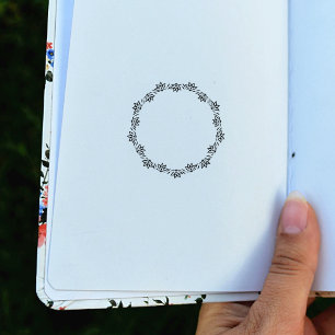 Sello De Caucho Marco de círculo de Lotus Journal