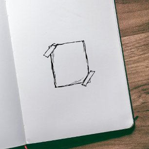 Sello De Caucho Marco de dibujo de línea, Diario