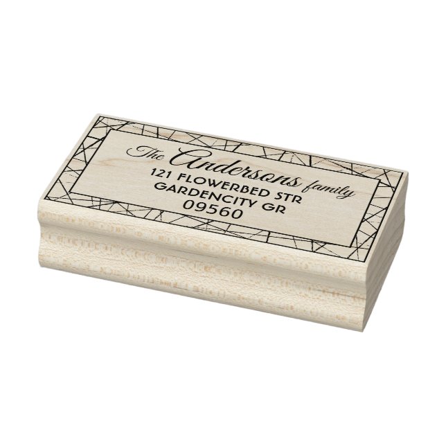 Sello De Caucho Marco de telaraña moderno, líneas dibujadas a mano (Sello)