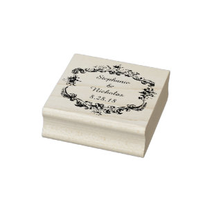 Sello De Caucho Marco de texto personalizado vintage