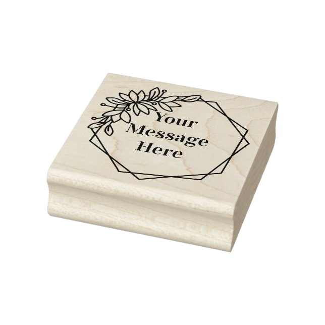 Sello De Caucho Marco floral con su mensaje (Sello)