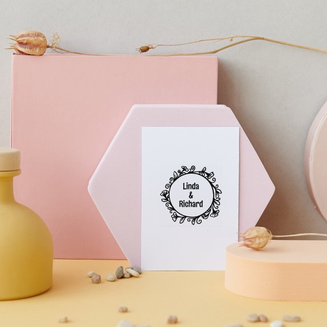 Sello De Caucho Marco floral moderno, Boda (Subido por el creador)