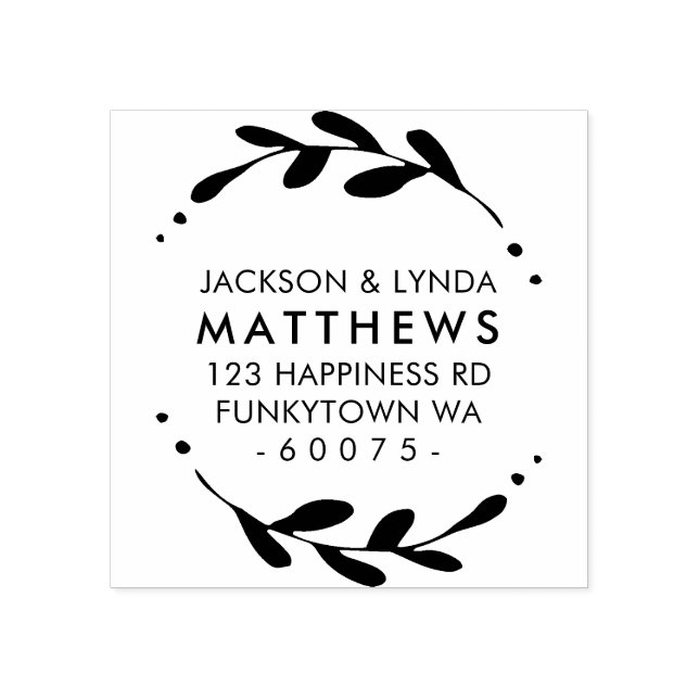 Sello De Caucho Marco foliage de retorno PERSONALIZADO simple (Impresión)