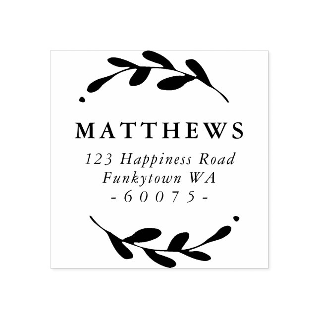 Sello De Caucho Marco foliage de retorno PERSONALIZADO simple (Impresión)