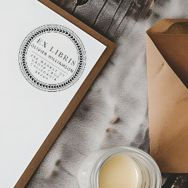 Sello De Caucho Marco Masculino Clásico Ex Libris Bookplate