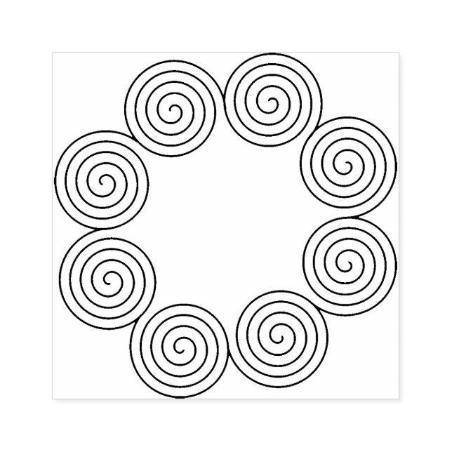 Sello De Caucho Marco Motif de espiral redonda (Impresión)