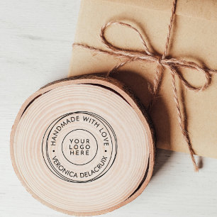 Sello De Caucho Marco Redondo con Nombre de Logo Personalizado Hec