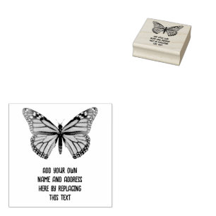 Sello De Caucho Mariposa Monarca Personalizada