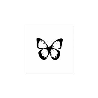 Sello De Caucho Mariposa Morada Acuarela Elegante