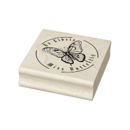 Sello De Caucho Mariposa negra y blanca personalizada