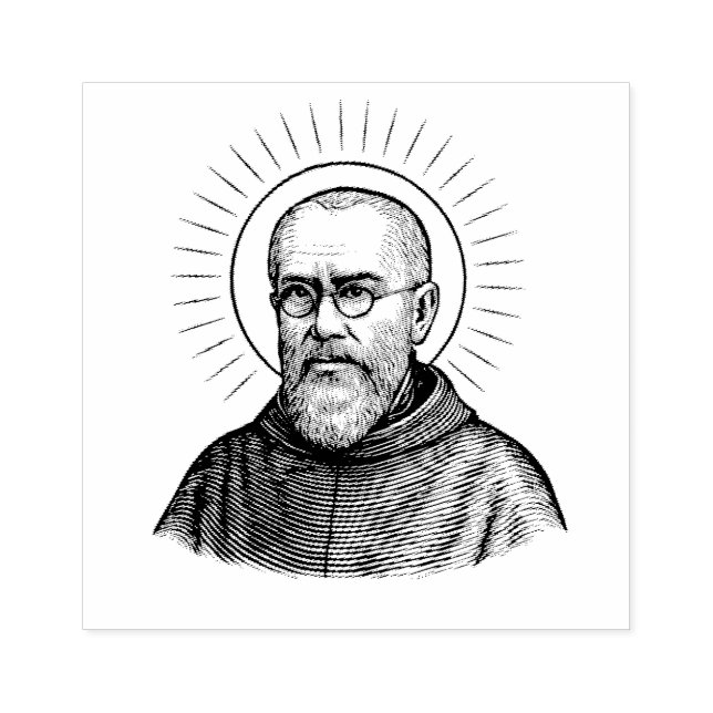 Sello De Caucho Mártir del sacerdote Kolbe de San Maximiliano (Impresión)