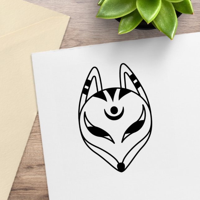 Sello De Caucho Máscara de Fox de Kitsune (Subido por el creador)
