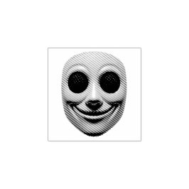 Sello De Caucho Máscara sonriente amarilla